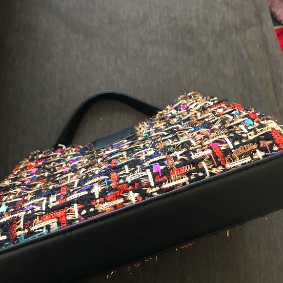 Guess Colorful Tweed Mini-Satchel Bag - Picture 3 of 5